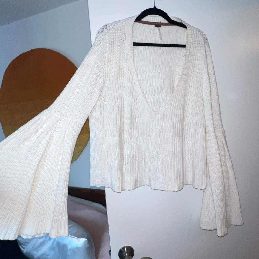 Free people bell bottom sleeve sweater